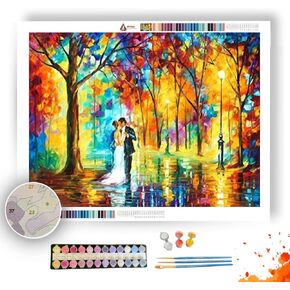 afremov Rainy Wedding - Paint by Numbers Kit by Leonid Painting - Acrylic Paints, Magnifier, and Brushes for Adults and Kids Beginner (30 * 40cm/12 * 16inch DIY Frame) in Saudi Arabia