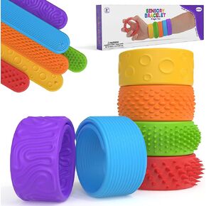 Slap Bracelets Sensory Toys for Kids Teens Adults, 6 Pack Fidgets Toys Silicone Bracelets Bulk, Textured Anxiety Relief Items for Desk＆Special Needs ADHD Autistic, Calm Corner Classroom Must Haves in Saudi Arabia