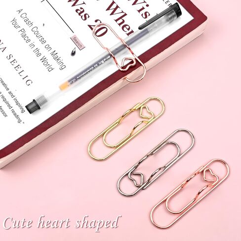 Multifunctional Pen Clips, 6Pcs Heart-Shaped Multifunctional Paper Clips, Pen Holder for Notebook, Books, Journals, Clipboard (Colorful) in Saudi Arabia