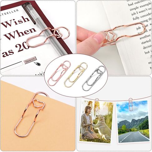 Multifunctional Pen Clips, 6Pcs Heart-Shaped Multifunctional Paper Clips, Pen Holder for Notebook, Books, Journals, Clipboard (Colorful) in Saudi Arabia