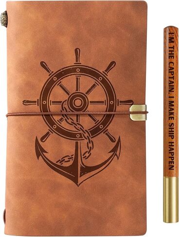 هدايا القوارب من innobeta للرجال والنساء، دفتر ملاحظات جلدي مقاس 7 × 5 بوصات لقادة عشاق القوارب، هدايا تحت عنوان القارب، دفتر رسم قابل لإعادة الملء، مذكرات سفر، مخطط مبطن لعيد الميلاد، عيد الميلاد in Kuwait