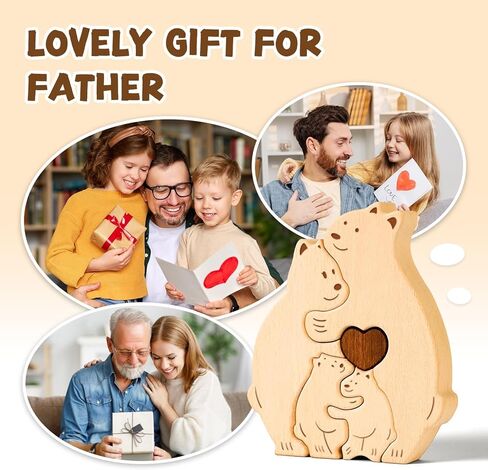 أحجية عائلة الدب الخشبي، أحجية خشبية مخصصة مكونة من 4 أسماء لديكور الحرف المنزلية، وحفلة عيد ميلاد عائلية لتدفئة المنزل لعيد الأم والمولود الجديد in Kuwait