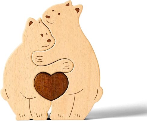 أحجية عائلة الدب الخشبي، أحجية خشبية مخصصة مكونة من 4 أسماء لديكور الحرف المنزلية، وحفلة عيد ميلاد عائلية لتدفئة المنزل لعيد الأم والمولود الجديد in Kuwait