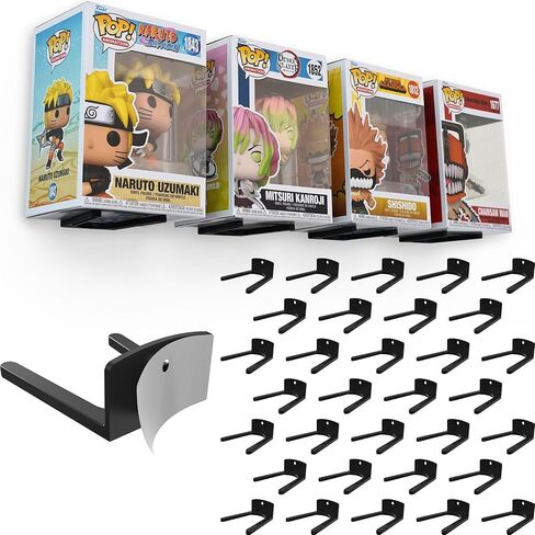 رف عرض لاصق JP حديث لصناديق Funko Pop (عبوة من 16 قطعة) - حامل نظيف لعرض Funko Pop - تركيب لاصق سهل - صندوق آمن، إعداد بدون حفر - أسود in Kuwait