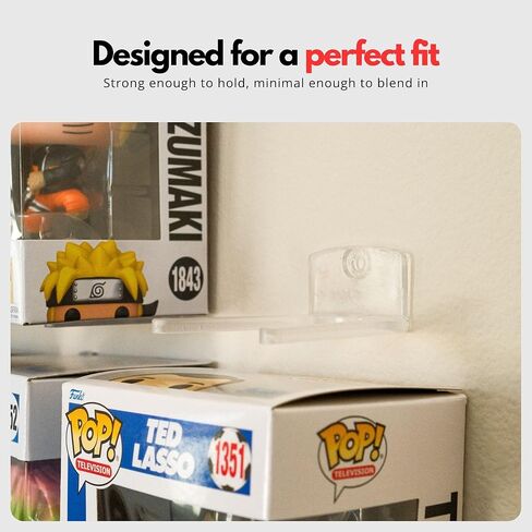 رف عرض لاصق JP حديث لصناديق Funko Pop (عبوة من 16 قطعة) - حامل نظيف لعرض Funko Pop - تركيب لاصق سهل - صندوق آمن، إعداد بدون حفر - أسود in Kuwait