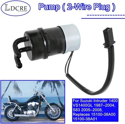 Pump (2-Wire Plug) for Suzuki Intruder 1400 VS1400GL 1987–2004, S83 2005–2008, Replaces 15100-38A00 15100-38A01 in Saudi Arabia