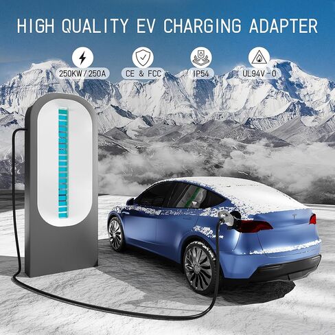 محول NACS إلى CCS1، محول شحن EV لشاحن V3/V4 الفائق ومحطة شحن NACS DC الأخرى لشحن CCS1 EV، محول EV للشحن السريع 500 أمبير 1000 فولت لشاحن NACS DC in Kuwait