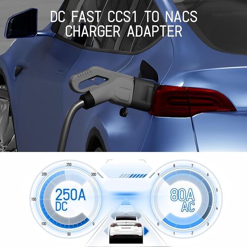 محول NACS إلى CCS1، محول شحن EV لشاحن V3/V4 الفائق ومحطة شحن NACS DC الأخرى لشحن CCS1 EV، محول EV للشحن السريع 500 أمبير 1000 فولت لشاحن NACS DC in Kuwait