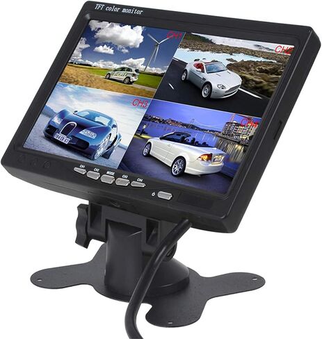 شاشة احتياطية للسيارة على لوحة القيادة، شاشة عرض ملونة TFT LCD رقمية عالية الدقة مقاس 7 بوصات مع مدخلين للفيديو لكاميرا الرؤية الخلفية in Kuwait