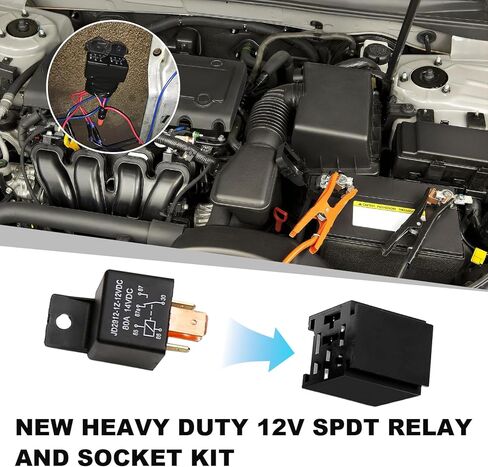 2PCS Car Relay with Harness, 4 Pin 80A 12V On/Off SPST Relay Waterproof Socket Plug, JD2912-1Z-12VDC Automotive Switches and Starters for Most Vehicles, Car Accessories in Saudi Arabia