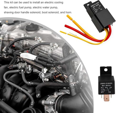 2PCS Car Relay with Harness, 4 Pin 80A 12V On/Off SPST Relay Waterproof Socket Plug, JD2912-1Z-12VDC Automotive Switches and Starters for Most Vehicles, Car Accessories in Saudi Arabia