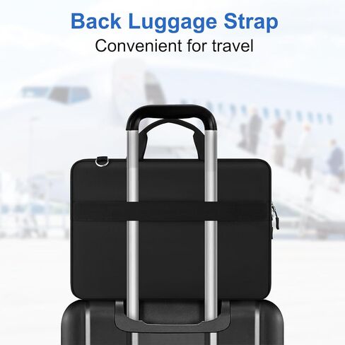 MOSISO Laptop Shoulder Bag 15.6 inch, 15-15.6 inch Messenger Shoulder Computer Bag Compatible with MacBook Pro 16 inch, HP, Dell, Lenovo, Notebook with 2 Horizontal Pockets & Handle & Belt, Black in Saudi Arabia