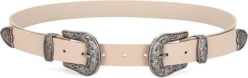 JASGOOD Women Leather Belts Ladies Vintage Western Design Black Waist Belt for Pants Jeans Dresses in Kuwait