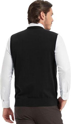 Kallspin Men’s Button Down Sweater Vest Lightweight Knitted Pure Cotton V-Neck Sleeveless Cardigans in Saudi Arabia