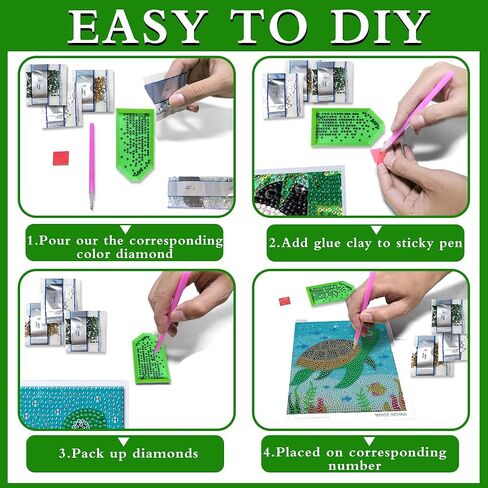 Diamond Painting Kits for Kids, 4Pcs Kids Diamond Art Animal 5D Diamond Gem Art by Number Dotz Kits Art and Crafts for Kids Ages 6-8-10-12 Girls Boys for Birthday Halloween in Saudi Arabia