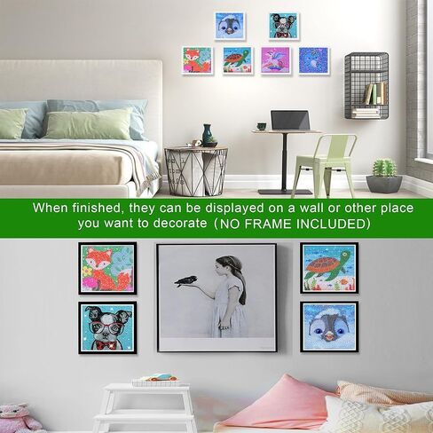 Diamond Painting Kits for Kids, 4Pcs Kids Diamond Art Animal 5D Diamond Gem Art by Number Dotz Kits Art and Crafts for Kids Ages 6-8-10-12 Girls Boys for Birthday Halloween in Saudi Arabia