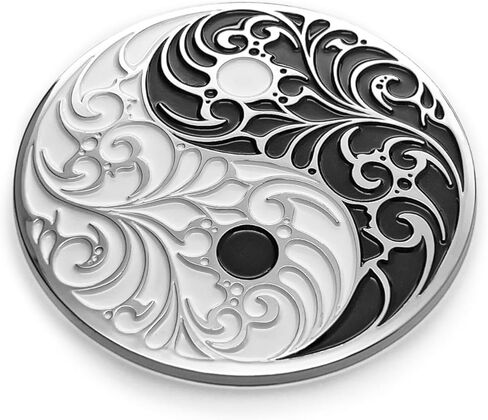 شعار شارة السيارة Yin Yang - مركب من راتنج ABS، ملصق ثلاثي الأبعاد بلمسة نهائية من الكروم للجزء الخارجي من السيارة in Saudi Arabia