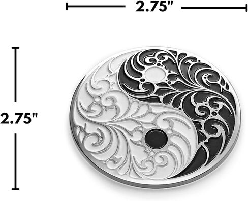 شعار شارة السيارة Yin Yang - مركب من راتنج ABS، ملصق ثلاثي الأبعاد بلمسة نهائية من الكروم للجزء الخارجي من السيارة in Saudi Arabia