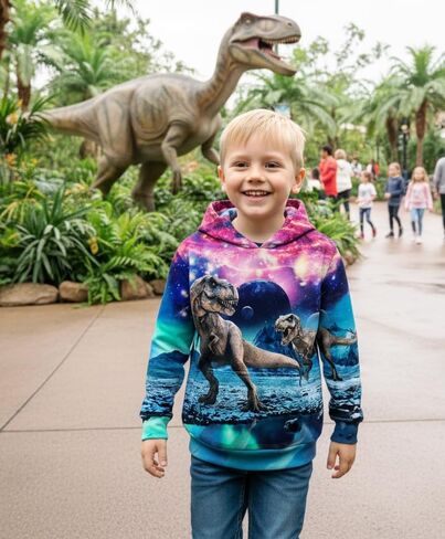 uideazone Hoodies for Boys Girls 3D Printed Hooded Sweatshirts Long Sleeve Pullover Hoody with Pocket 3-16Y in Kuwait