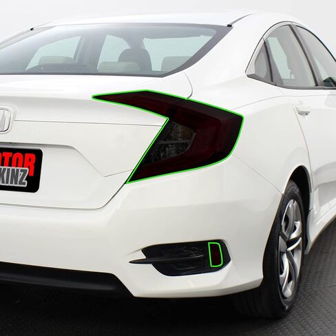 SlickMod PreCut Vinyl Smoke Tint for 2016 2021 Honda Civic Sedan Tail Light and Reflector 1. Full Taillight 20percent Dark Smoke in Saudi Arabia