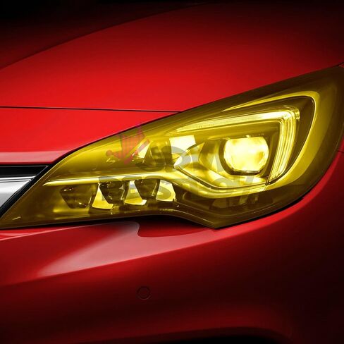 Headlights, Tail Lights, Fog Lights Tint Vinyl Film, Self Adhesive (Medium 12''X72'', JDM Golden Yellow) in Saudi Arabia