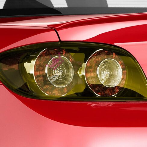 Headlights, Tail Lights, Fog Lights Tint Vinyl Film, Self Adhesive (Medium 12''X72'', JDM Golden Yellow) in Saudi Arabia