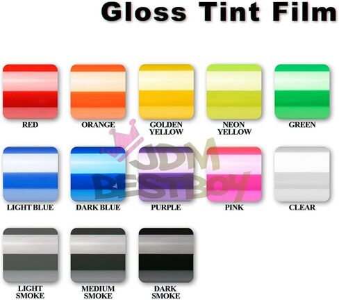 Headlights, Tail Lights, Fog Lights Tint Vinyl Film, Self Adhesive (Medium 12''X72'', JDM Golden Yellow) in Saudi Arabia