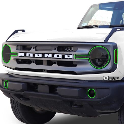 BOGAR TECH DESIGNS Precut For Ford Bronco 2021-2025 Headlight Fog Light Precut Overlay Tint Kit, Dark Smoke in Saudi Arabia