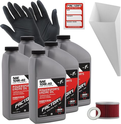 Oil Change Kit compatible with Honda TRX500FA/FGA/FPA Fourtrax Foreman Rubicon –Includes 5 Qts 10W-40 Full Synthetic Oil, 1 Filter, 1 Crush Washer, 1 Funnel, 1 Oil Change Sticker in Saudi Arabia