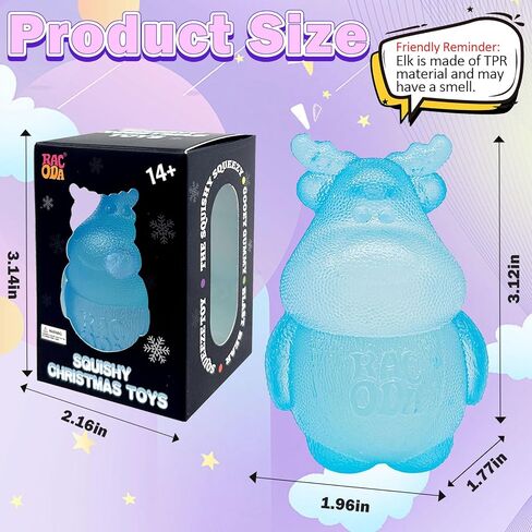 4 Pack Christmas Gummy Elk & Sugar Ball Designs, Anxiety Relief & Focus Toy, Maltose Filled Squeeze Toys for Sensory Play，Sensory Fidget Toys for Adults, Kids, Slow Rising Squishy Stress Ball in Saudi Arabia
