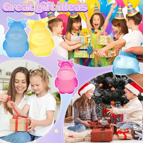 4 Pack Christmas Gummy Elk & Sugar Ball Designs, Anxiety Relief & Focus Toy, Maltose Filled Squeeze Toys for Sensory Play，Sensory Fidget Toys for Adults, Kids, Slow Rising Squishy Stress Ball in Saudi Arabia