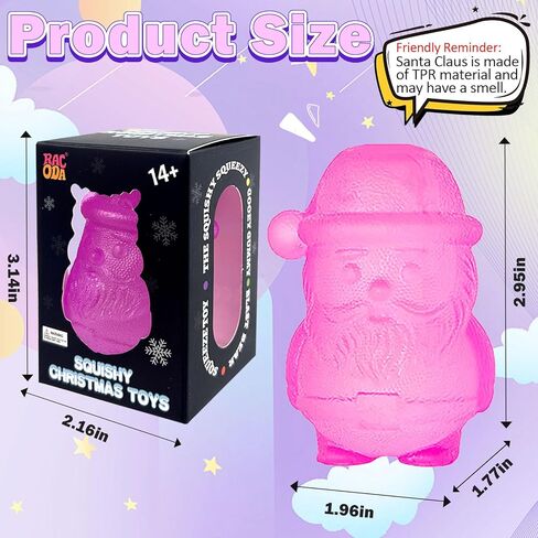 4 Pack Christmas Gummy Elk & Sugar Ball Designs, Anxiety Relief & Focus Toy, Maltose Filled Squeeze Toys for Sensory Play，Sensory Fidget Toys for Adults, Kids, Slow Rising Squishy Stress Ball in Kuwait