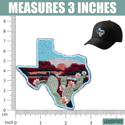Texas Map Natural 3 Inches Embroidery Patch, Desert Iron On/Sew On Travel Embroidered Applique Patch, Travel Patches, Fabric Patches for Clothes Backpacks Hats, Traveler DIY Accessories Gifts in Saudi Arabia