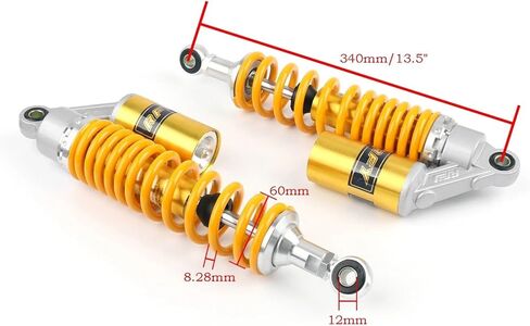 2pcs 13.5" 340mm Shocker Rear Shock Absorbers Fit for H-rley D-cati Yellow in Saudi Arabia