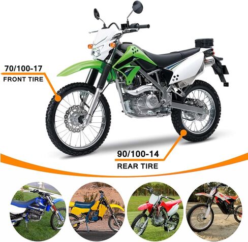 Front 70/100-17 2.75-17 Inner Tube for 110cc 125cc KLX125 KLX140 KX85 TTR125 YZ80 YZ85 RM80 CT90 DRZ125 TaoTao DB17 Apollo RFZX18 Coolster Dirt Pit Bike Off Road Motocross Heavy Duty 1 Pack in Saudi Arabia
