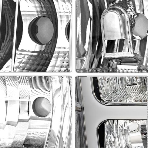 مجموعة المصابيح الأمامية LED لـ 2007 2008 2009 2010 2011 2012 2013 Chevy Sierra 1500، 07-14 Sierra 2500HD 3500HD مصابيح أمامية للرأس مع نوع T DRL، كروم شفاف in Kuwait
