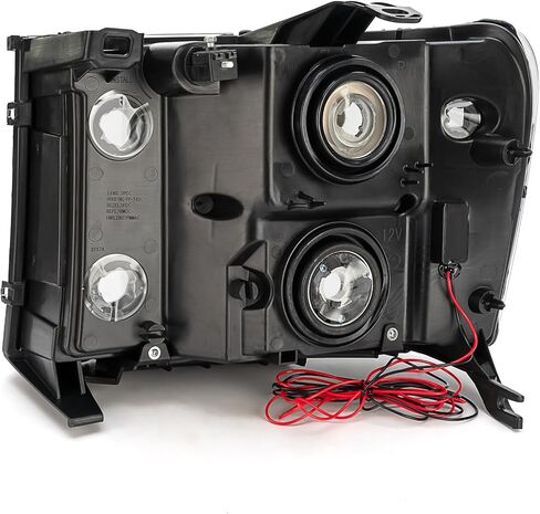 مجموعة المصابيح الأمامية LED لـ 2007 2008 2009 2010 2011 2012 2013 Chevy Sierra 1500، 07-14 Sierra 2500HD 3500HD مصابيح أمامية للرأس مع نوع T DRL، كروم شفاف in Kuwait