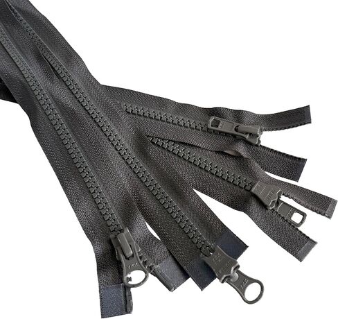 2pcs YKK #5 Molded Plastic Two-Way Separating, Open-End Jacket Zipper - Tape Color: Very Dark Grey #Y0004W - Choose Your Length - Made in The United States (Very Dark Grey #Y0004W, 36" Inches) in Saudi Arabia