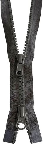 2pcs YKK #5 Molded Plastic Two-Way Separating, Open-End Jacket Zipper - Tape Color: Very Dark Grey #Y0004W - Choose Your Length - Made in The United States (Very Dark Grey #Y0004W, 36" Inches) in Saudi Arabia