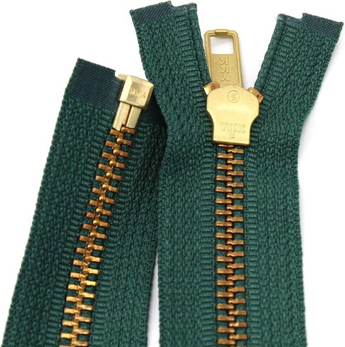 سترة YKK® 26 بوصة متوسطة الوزن بسحاب YKK #5 نحاسي ~ منفصل ~ 530 أخضر داكن (1 سحاب/عبوة) in Saudi Arabia