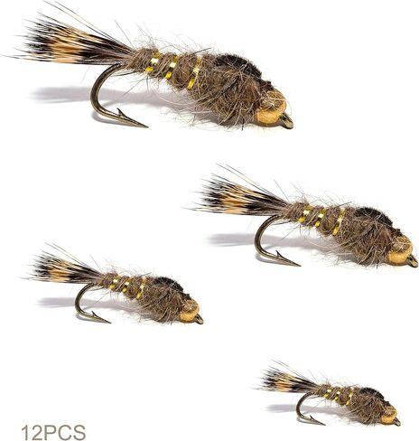 Superbe Flies 12 Pink Adams Parachute Caddis and Mayflies Trout Dry Fly Assortment | Dry Fishing Flies | Size 12, 14, 16, 18 in Saudi Arabia
