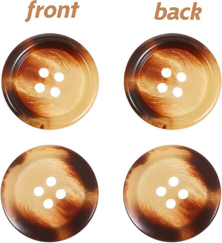 40Pcs Resin Sweater Buttons for Sewing, 15/18/20/25mm Vintage Brown Decorative Button for Clothes Shirts Pants Sweater Coat, DIY Sewing Crafts in Saudi Arabia