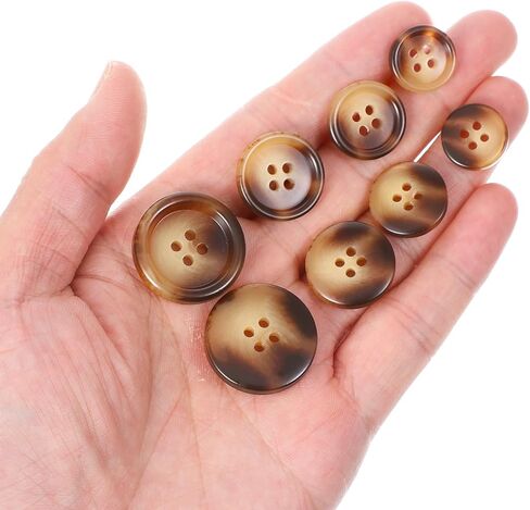40Pcs Resin Sweater Buttons for Sewing, 15/18/20/25mm Vintage Brown Decorative Button for Clothes Shirts Pants Sweater Coat, DIY Sewing Crafts in Saudi Arabia