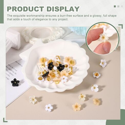 uxcell 30Pcs Flower Shaped Shank Buttons, 13mm Plastic Flower Shank Sewing Buttons Decorative Sewing Fasteners for Clothing Shirts Skirts Dresses Blouse Decorations DIY Crafts, Black in Saudi Arabia