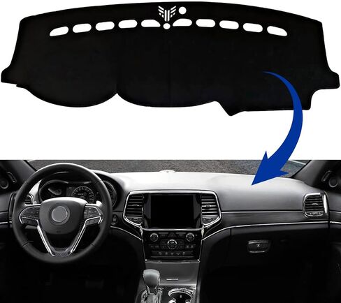 VADA Dashboard Mat Cover fit for Jeep Grand Cherokee 2011 2012 2013 2014 2015 2016 2017 2018 2019 2020 2021, Protector Anti-Glare, Flame Retardant ，Reinforced with Hand-Sewn Lockstitch in Saudi Arabia