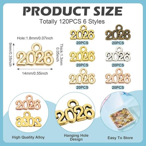 Year Signet Charms 2025 2026Graduation Tassel Charm Alloy Year Letter Pendant for Graduation Cap Tassel New Year Jewelry Making Necklace Bracelet Keychain in Saudi Arabia