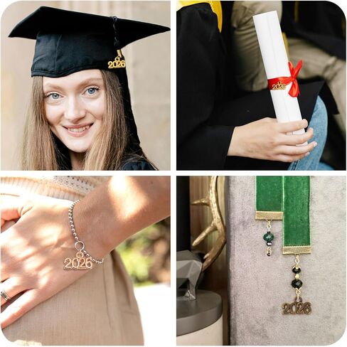 Year Signet Charms 2025 2026Graduation Tassel Charm Alloy Year Letter Pendant for Graduation Cap Tassel New Year Jewelry Making Necklace Bracelet Keychain in Saudi Arabia