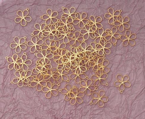 50 pcs Hollow Flower Charms Open Bezel Frame Pendants Small Cute Dangle Charms for Women DIY Jewelry Making Resin Pressed Flower Necklace Bracelet Supplies in Saudi Arabia