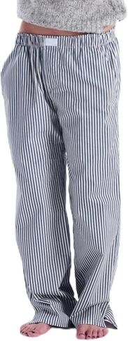 Women Striped Pants Pajama Boxer Wide Leg Elastic Waist Pants Y2K Lounge Bottoms Sleepwear in Saudi Arabia