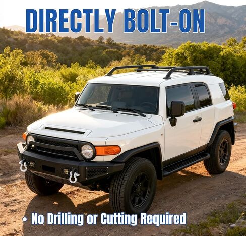 مجموعة المصد الأمامي KUAFU متوافقة مع 2007-2014 Toyota FJ Cruiser مع حلقات على شكل حرف D، وأضواء، ولوحة الونش وشريط الثور الفولاذي المطلي بمسحوق أسود in Saudi Arabia